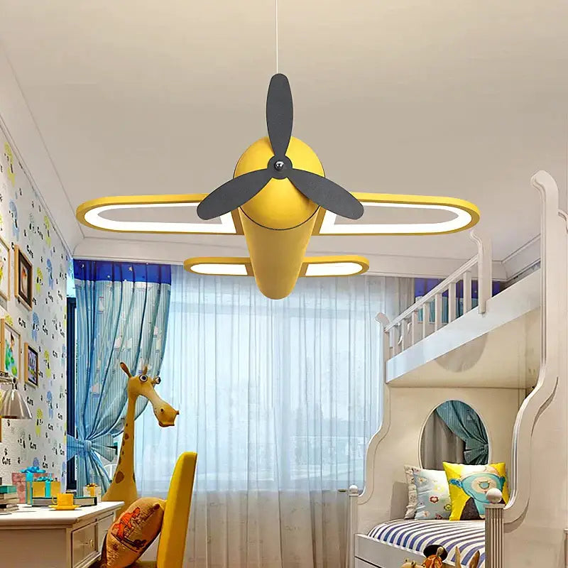 Blue Airplane Pendant Light