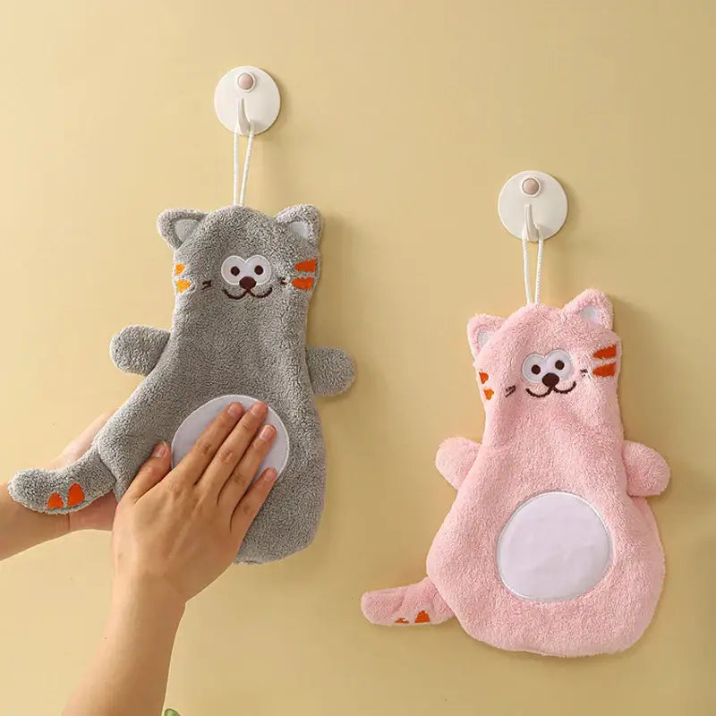 Pink Velvet Cat Towels