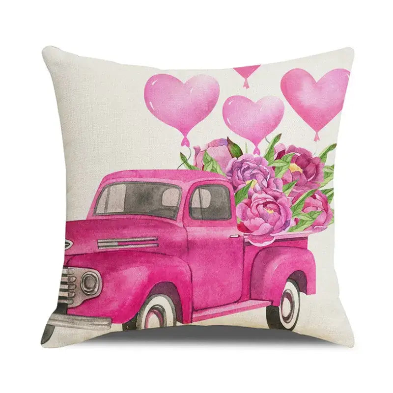 Linen Cat Teacup Pillowcase