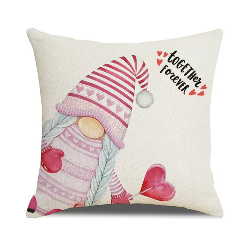 Linen Cat Teacup Pillowcase