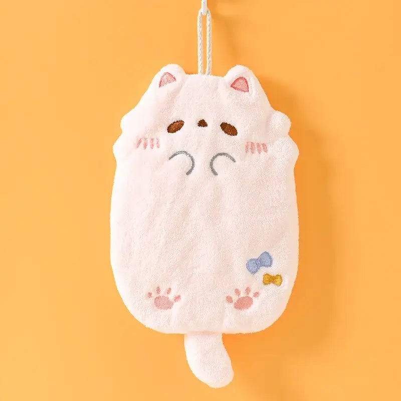 Pink Cartoon Hand Towel