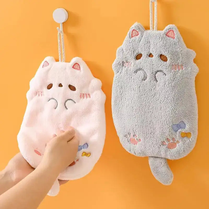 Pink Cartoon Hand Towel