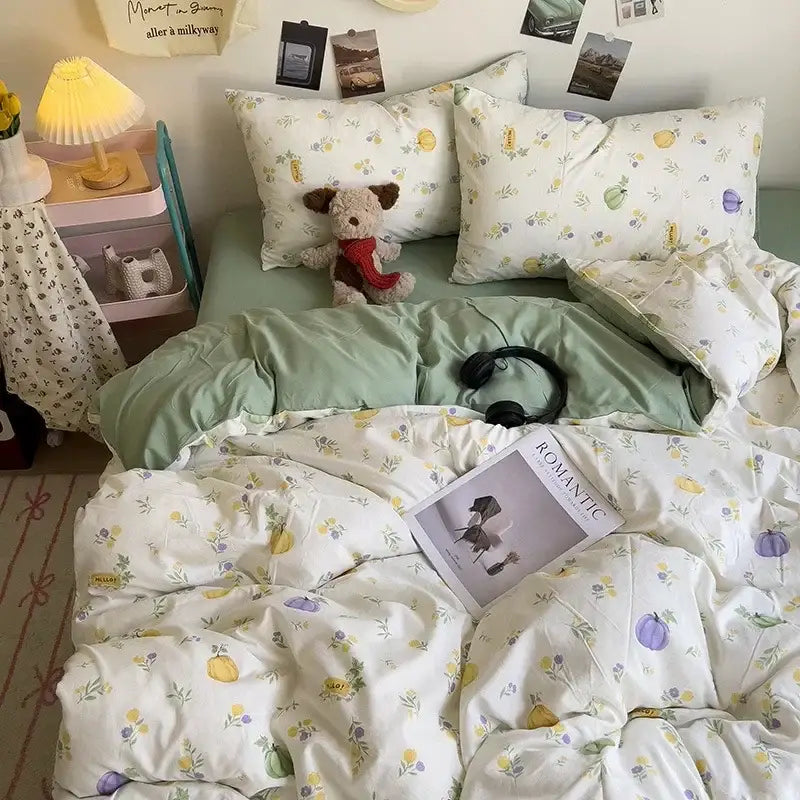 Cream Dog Print Comforter