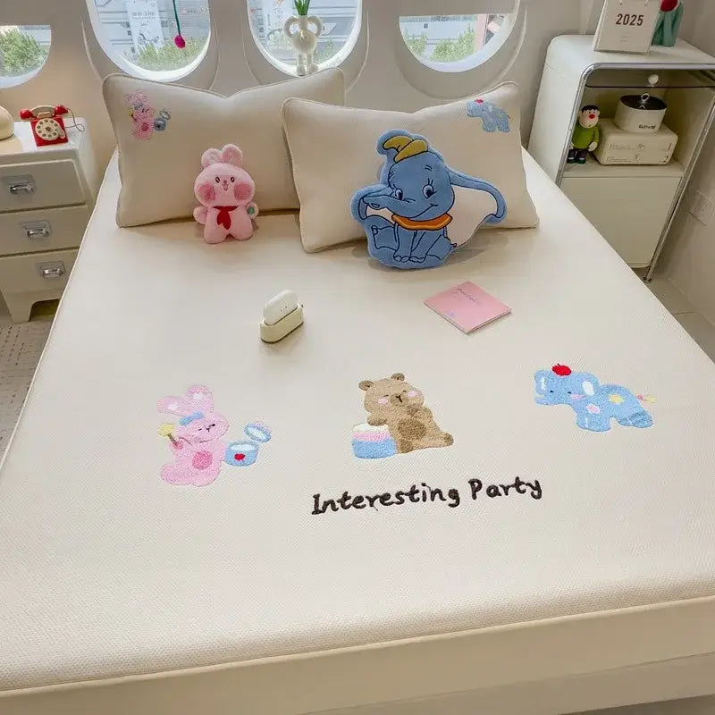 Gray Cartoon Fitted Sheet