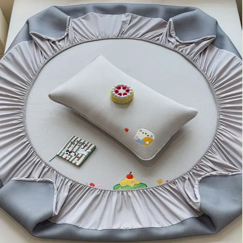 Gray Cartoon Fitted Sheet