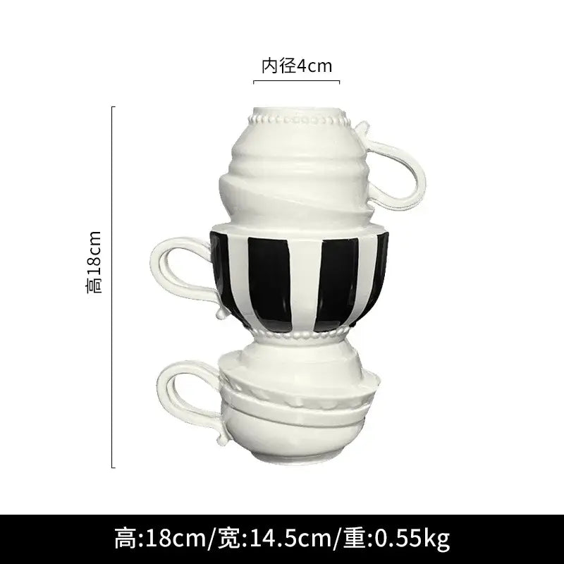 Black White Folding Vase