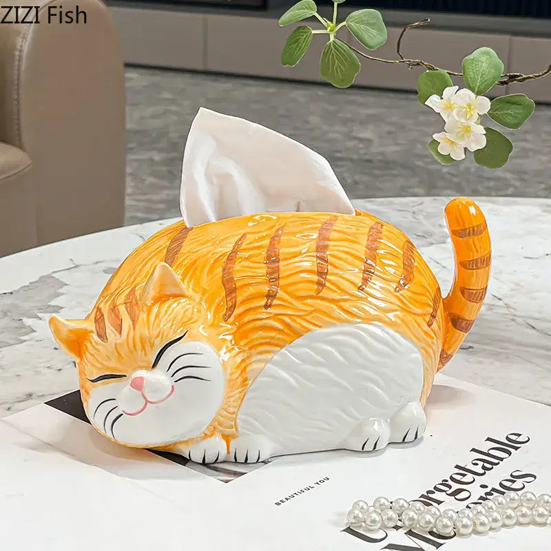 Ginger Cat Ceramic Tissue