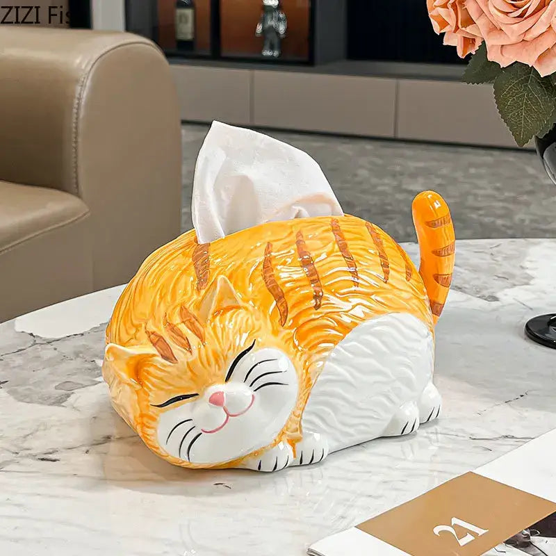 Ginger Cat Ceramic Tissue