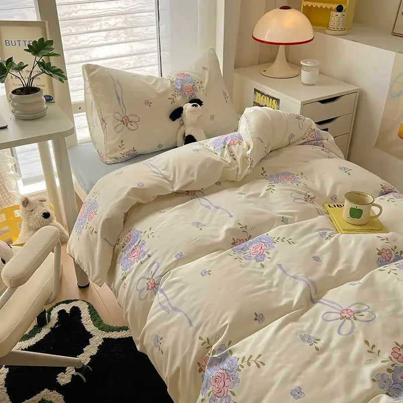 Cream Cat Duvet Set