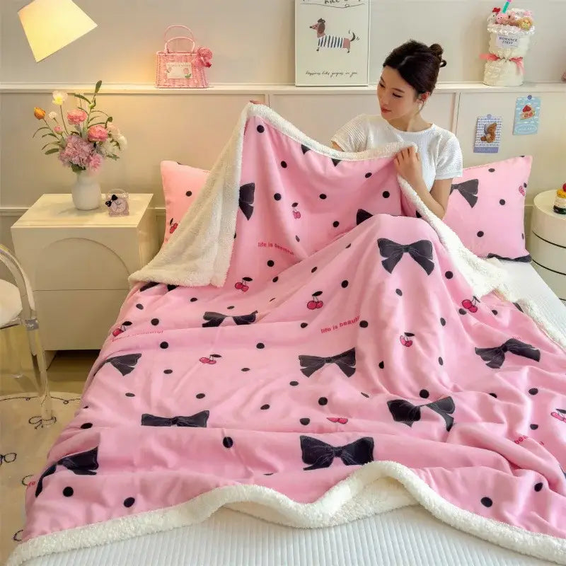 Cream Dog Wool Blanket