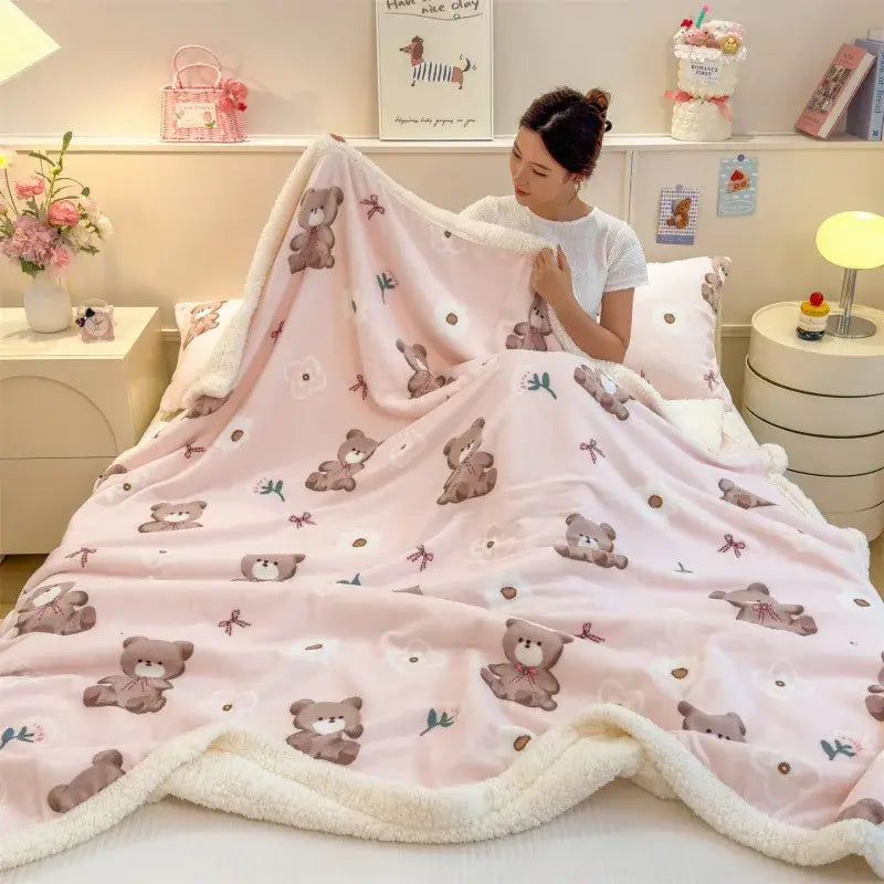 Cream Dog Wool Blanket
