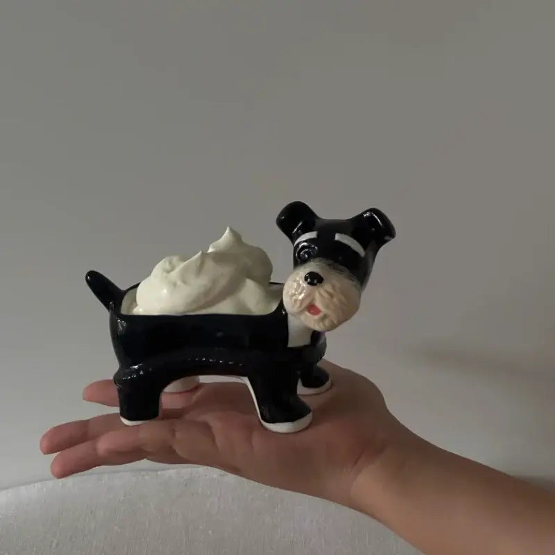 Black Ceramic Puppy Shakers