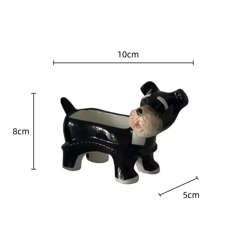 Black Ceramic Puppy Shakers