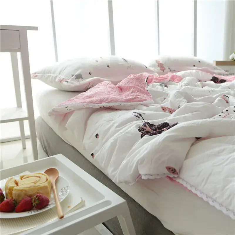 Pink Quilted Double Blanket