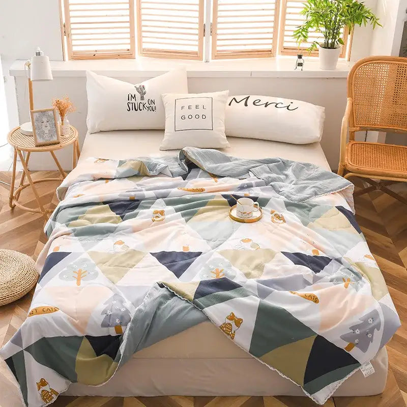 Pink Quilted Double Blanket