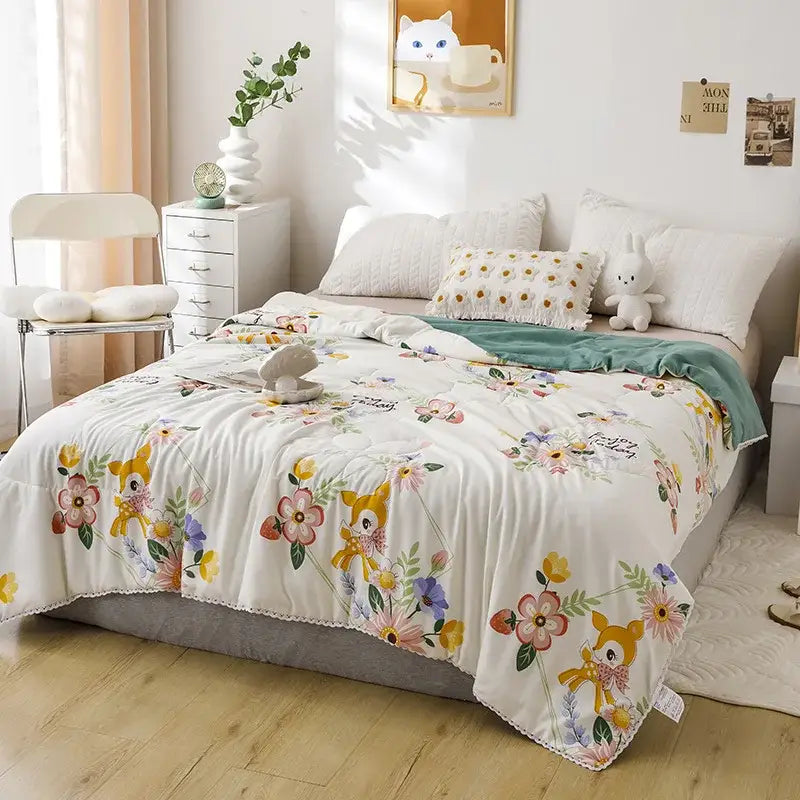 Pink Quilted Double Blanket