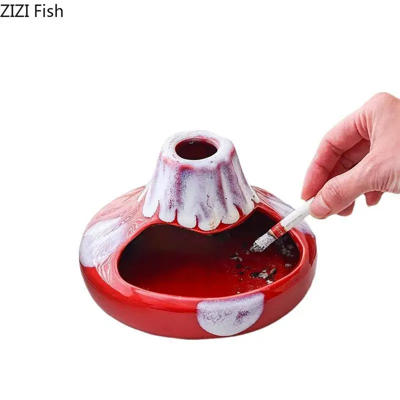 Red White Volcanic Ashtray