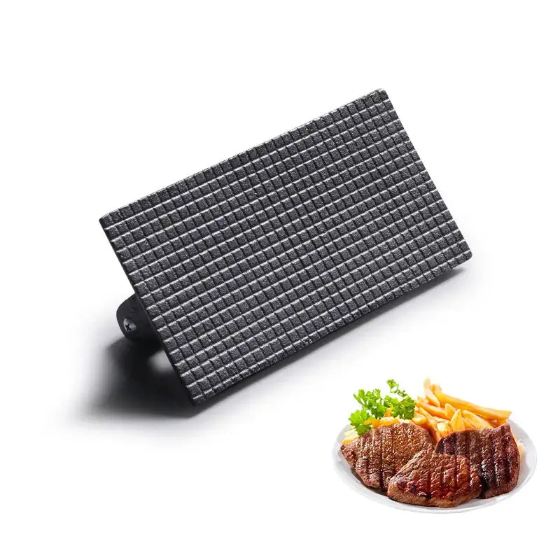 Cast Iron Steak Press with Grid Pattern Design