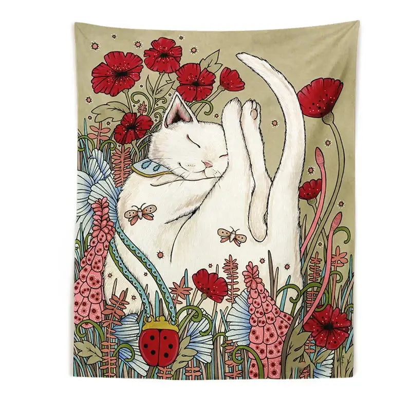 Cream Botanical Tapestry