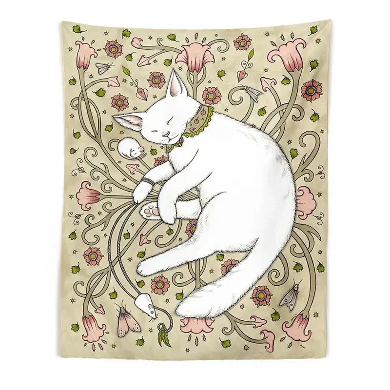 Cream Botanical Tapestry