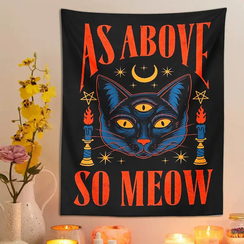 Black Blue Tarot Tapestry