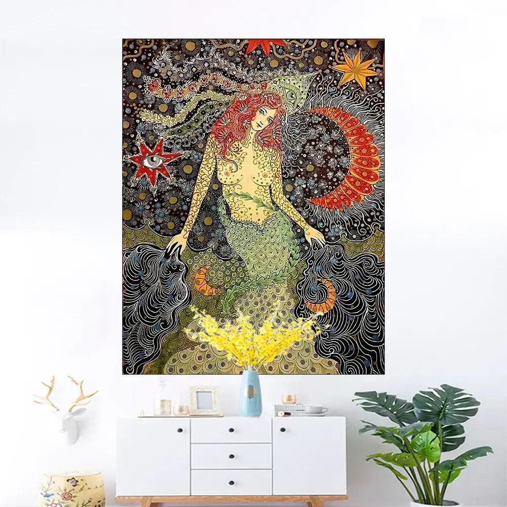Floral Mermaid Wall Art