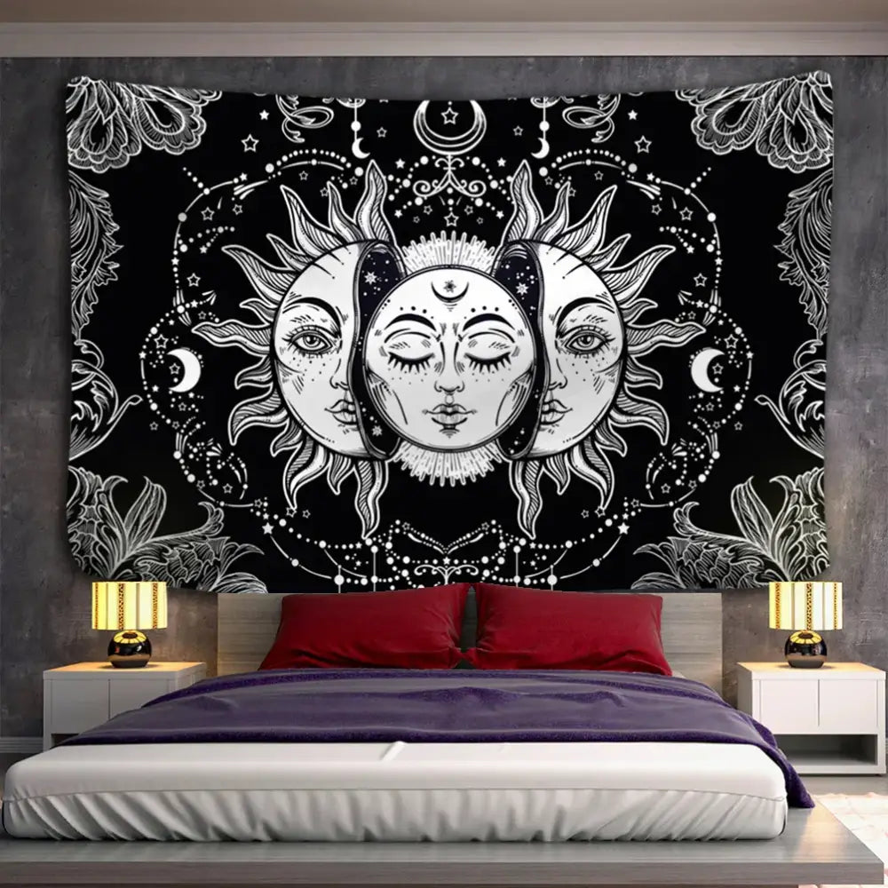 Sun Moon Mandala Tapestry