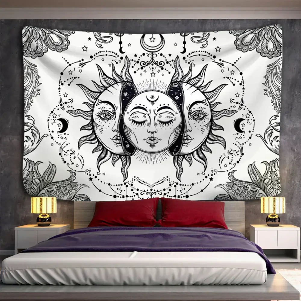 Sun Moon Mandala Tapestry