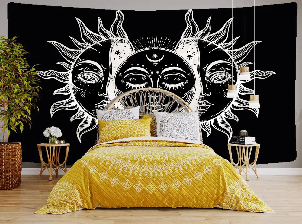 Sun Moon Mandala Tapestry