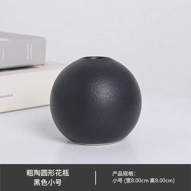 Black Ceramic Vase Set