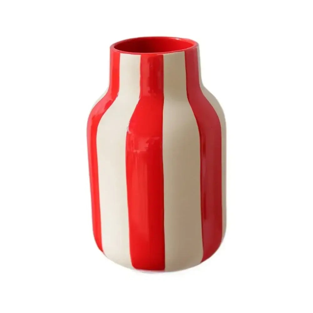 Black Striped Ceramic Vase
