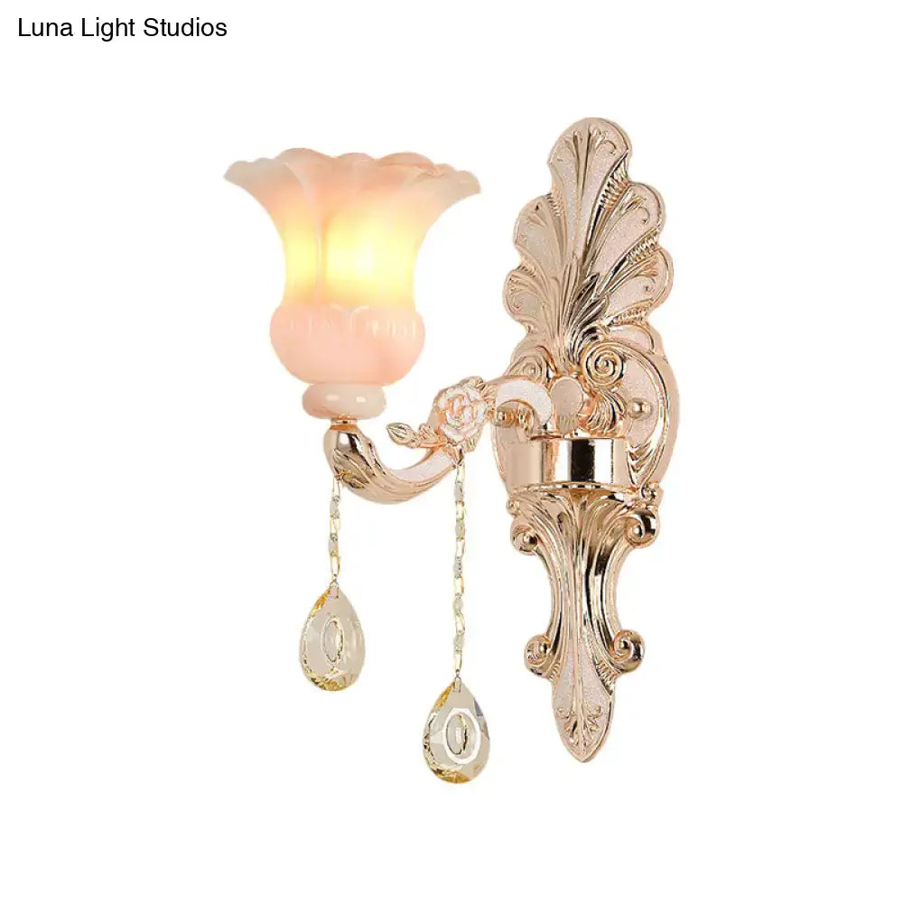 Champagne Crystal Flower Sconce