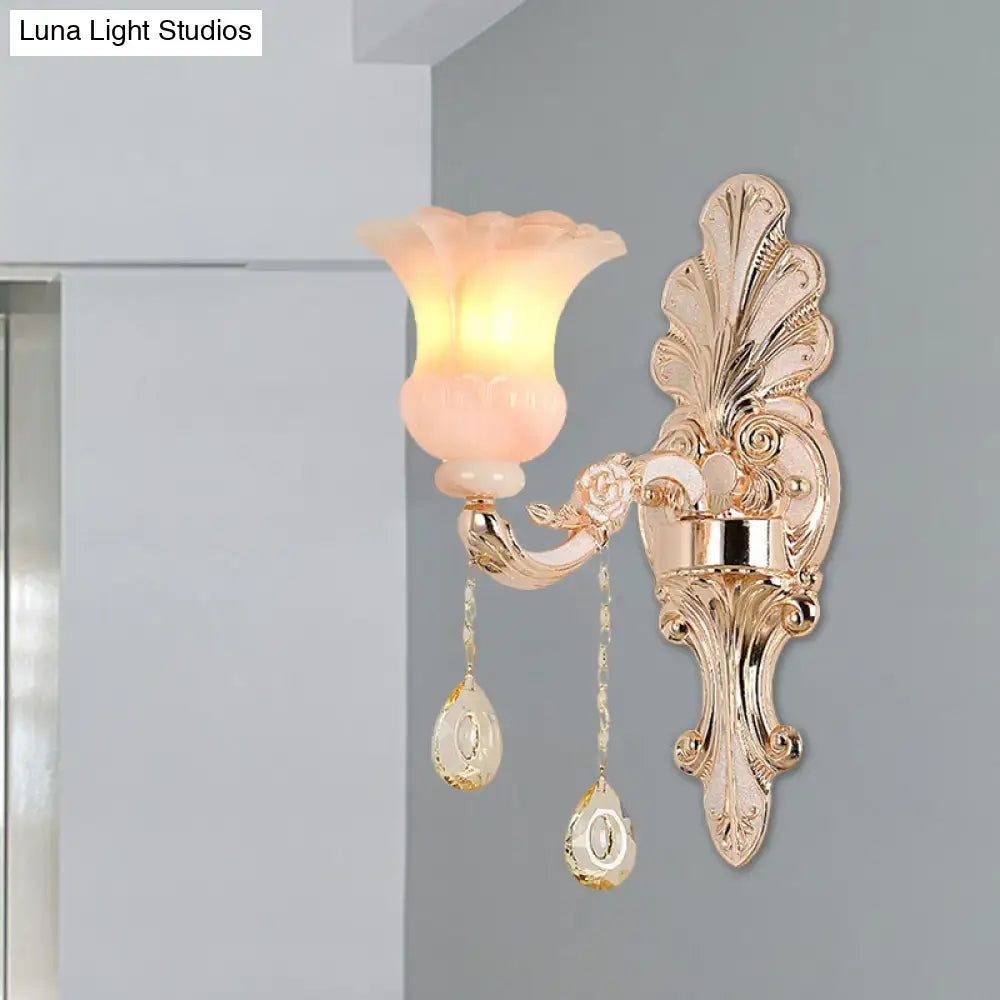 Champagne Crystal Flower Sconce