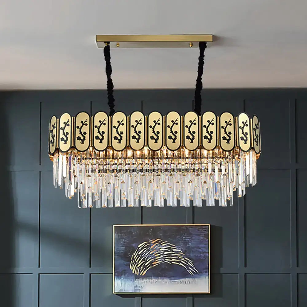 Gold Crystal Island Chandelier