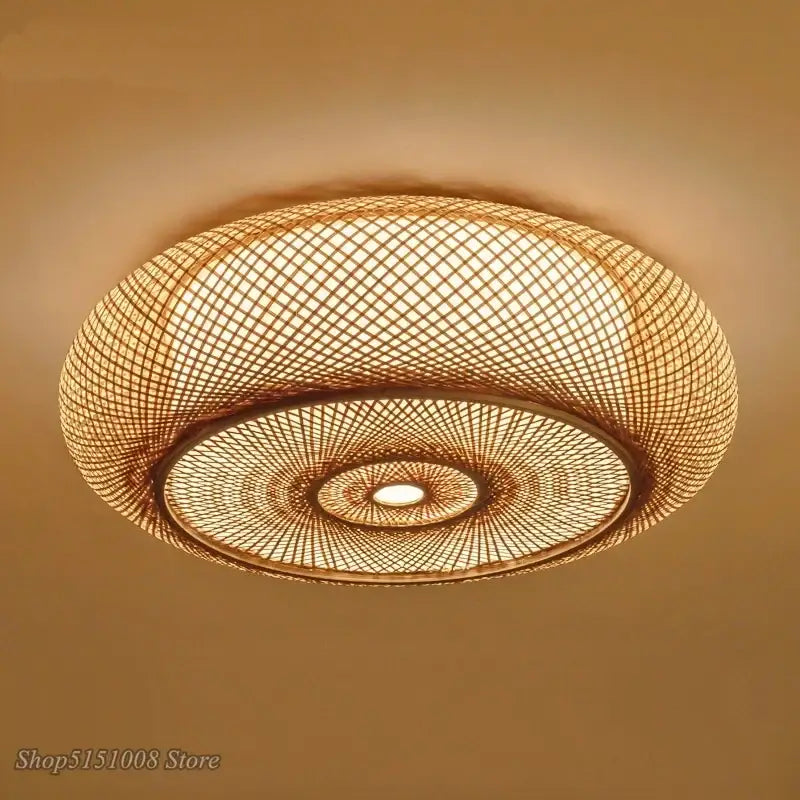Bamboo Rattan Ceiling Light