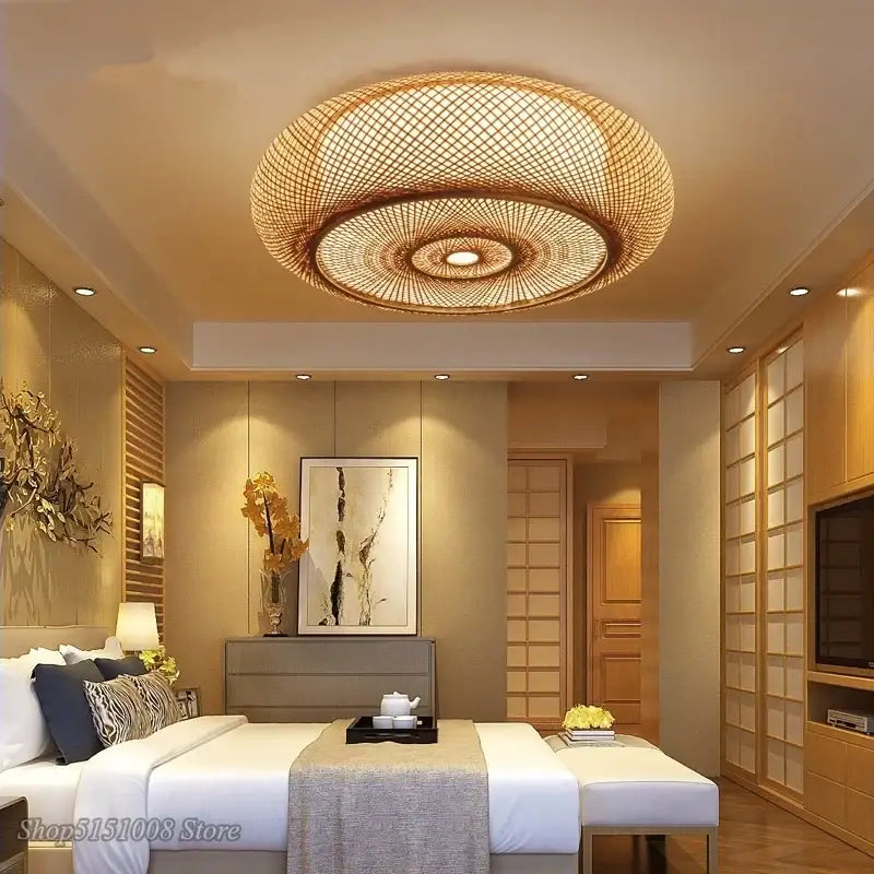 Bamboo Rattan Ceiling Light
