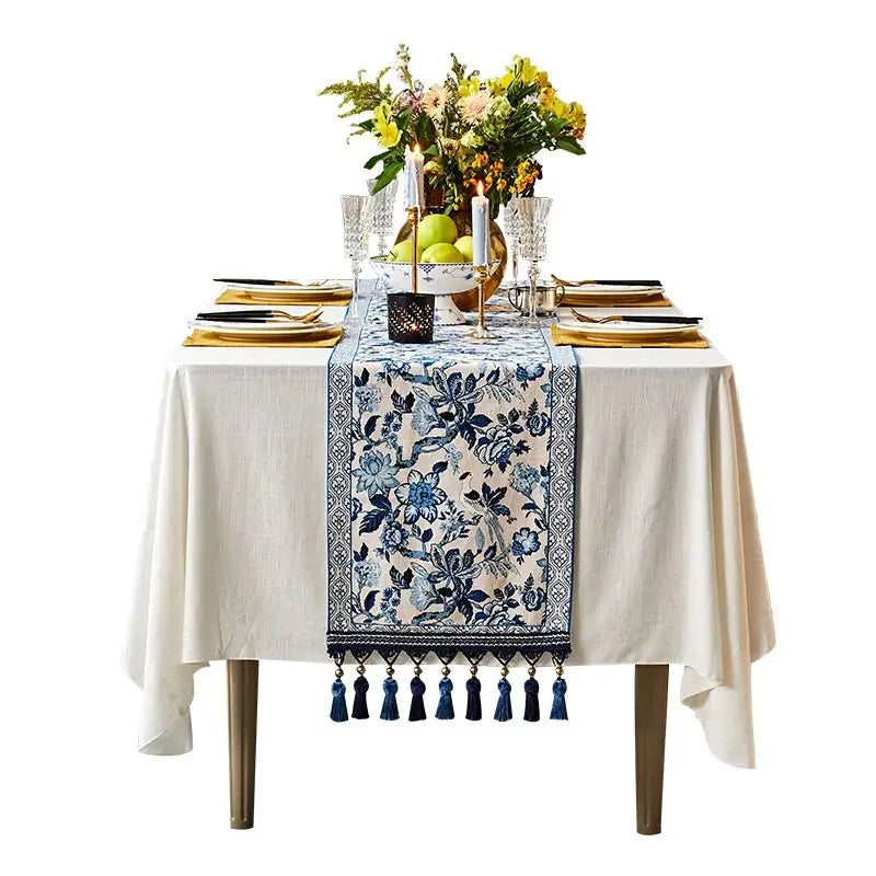 Chinoiserie Porcelain Table Runner