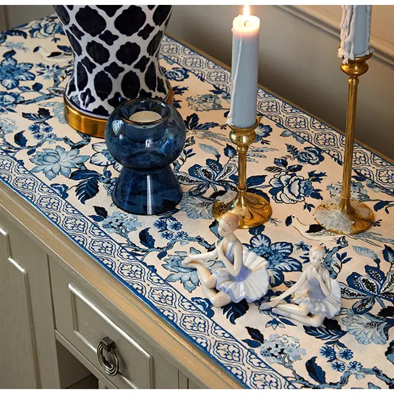 Chinoiserie Porcelain Table Runner