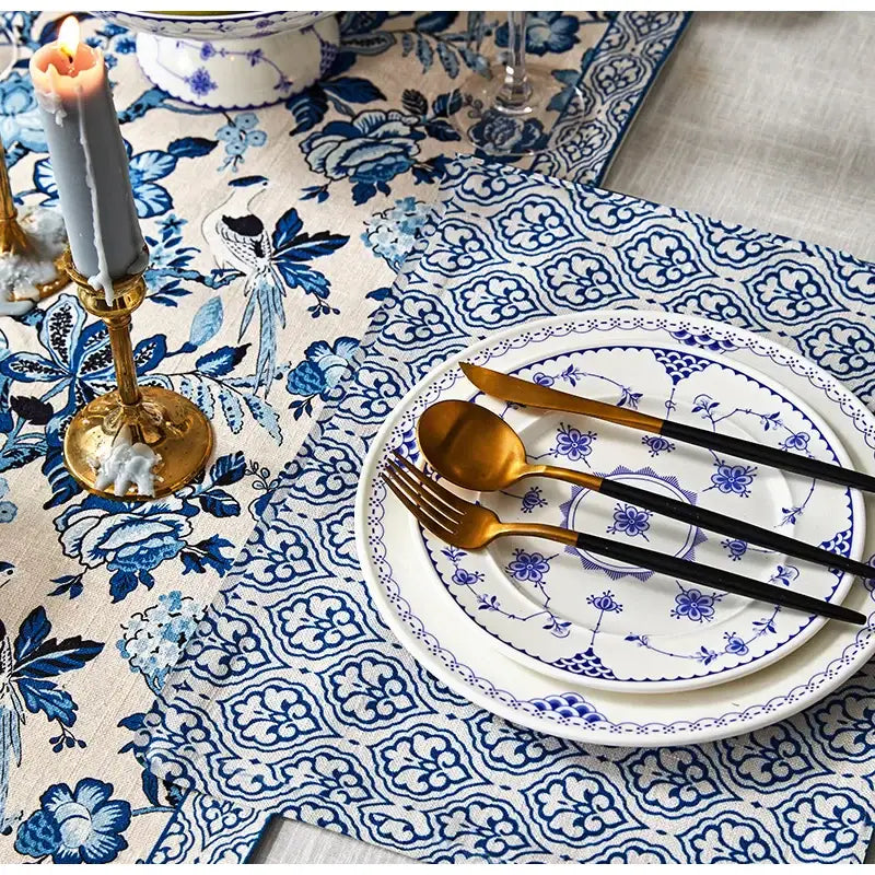Chinoiserie Porcelain Table Runner