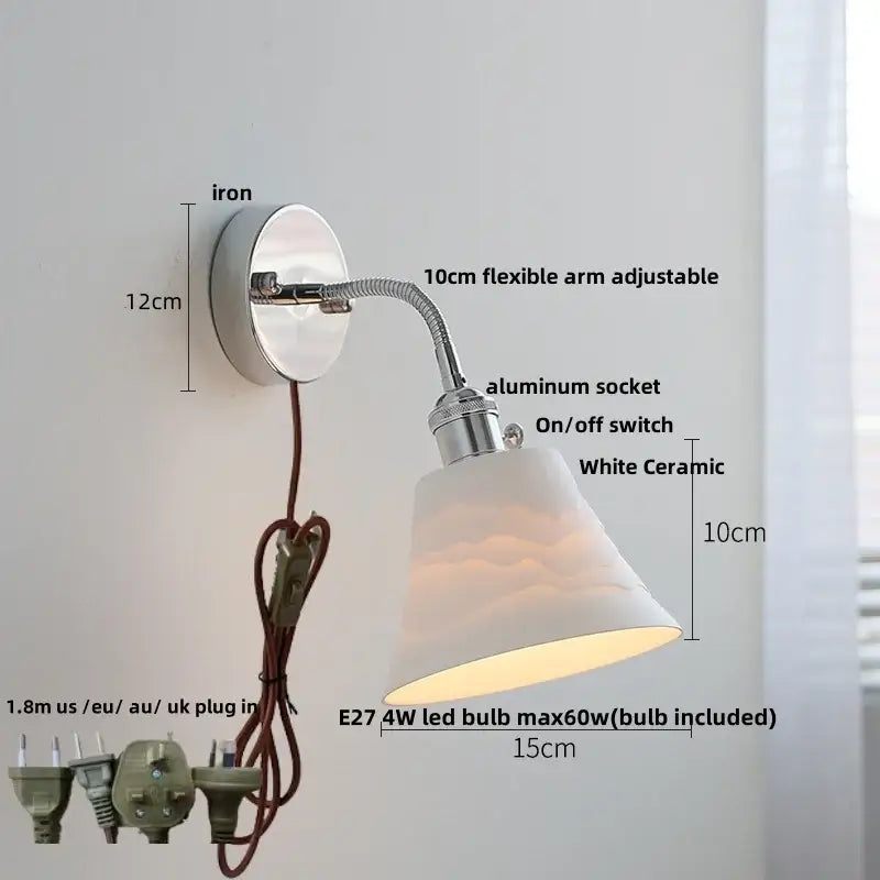 Chrome Ribbed Glass Wall Lamp
