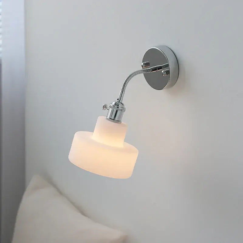 Chrome Ribbed Glass Wall Lamp