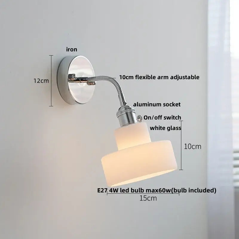 Chrome Ribbed Glass Wall Lamp