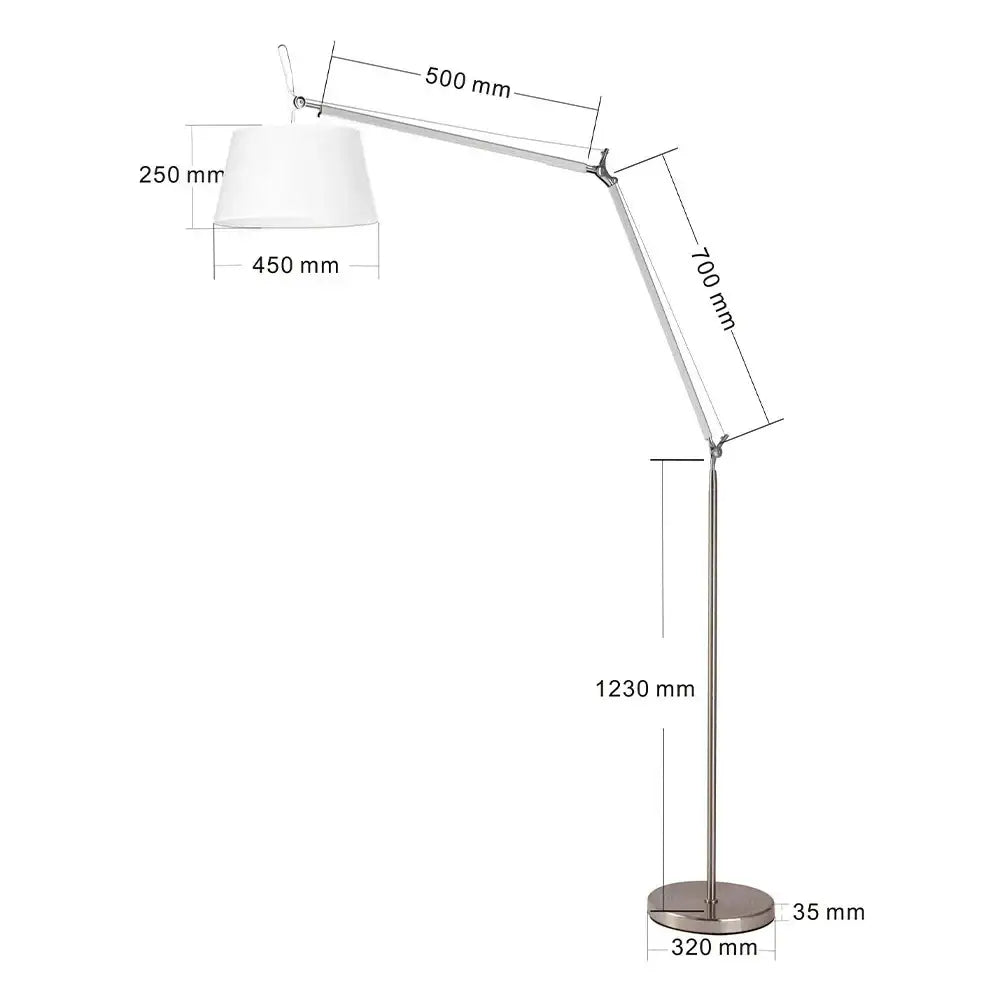 Chrome Industrial Fabric Shade Wall Light