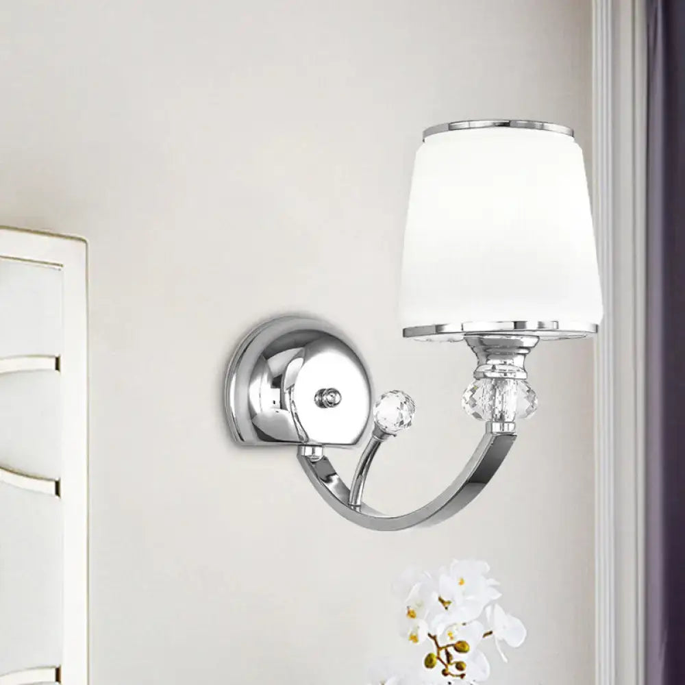 Chrome Crystal Bedroom Wall Light