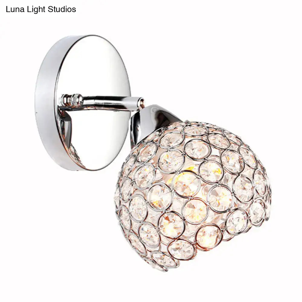 Chrome Crystal Modern Sconce