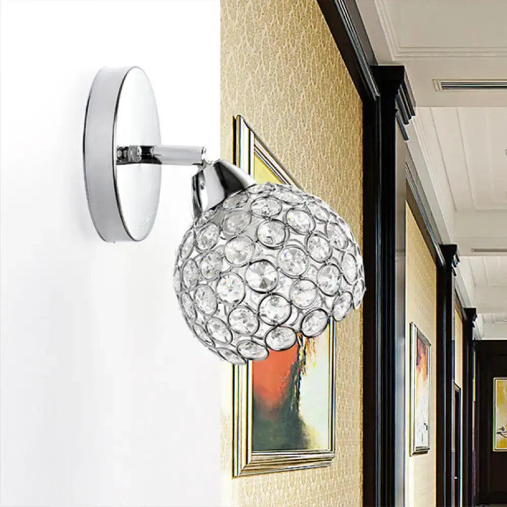 Chrome Crystal Modern Sconce