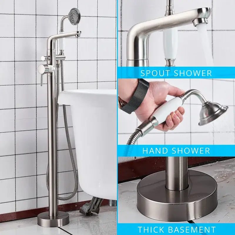 Chrome Floor Waterfall Faucet