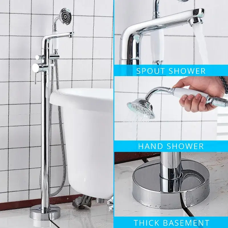 Chrome Floor Waterfall Faucet