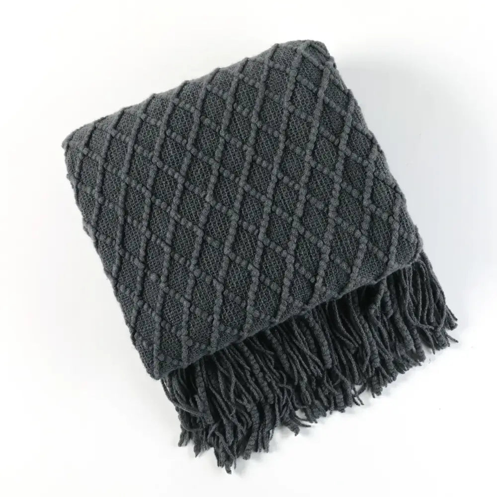Mustard Ribbed Knit Blanket