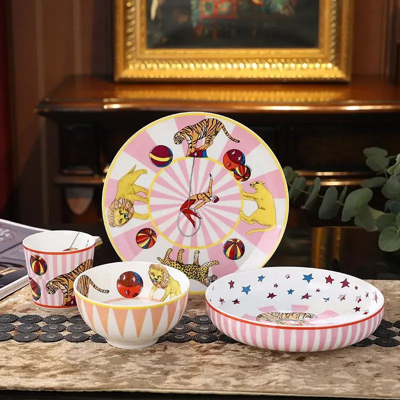 Pink White Kids Tableware